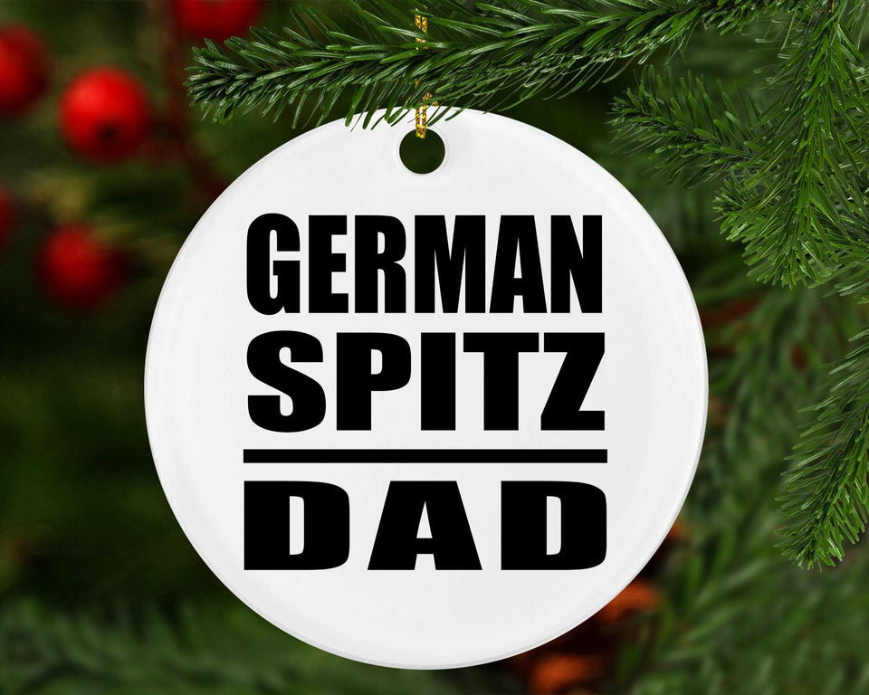 German Spitz Dad - Circle Ornament