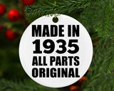 89th Birthday Made in 1935 All Parts Original - Circle Ornament