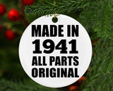 83rd Birthday Made in 1941 All Parts Original - Circle Ornament