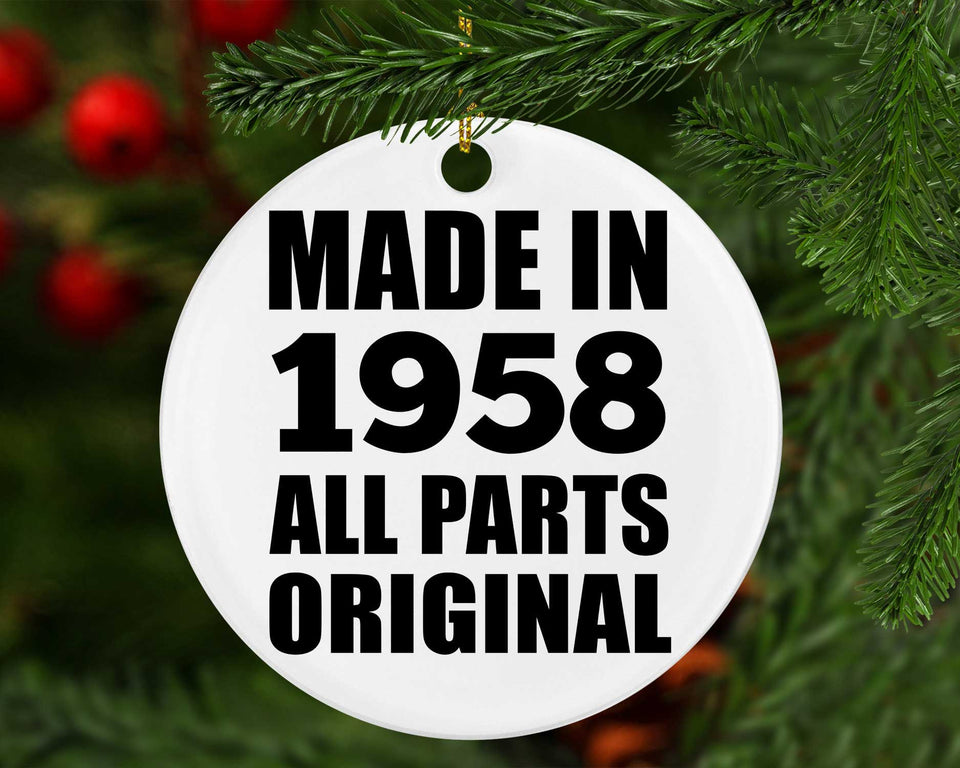 66th Birthday Made in 1958 All Parts Original - Circle Ornament