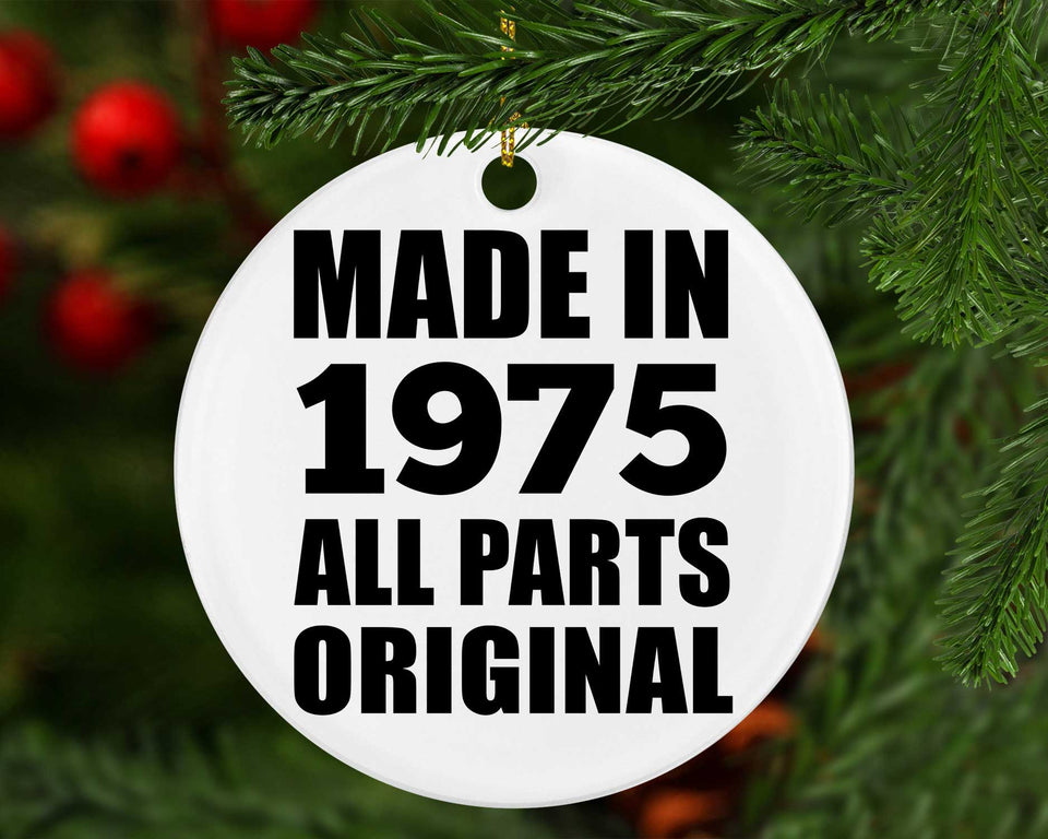 49th Birthday Made in 1975 All Parts Original - Circle Ornament