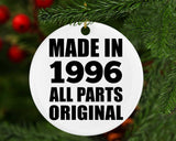 28th Birthday Made in 1996 All Parts Original - Circle Ornament
