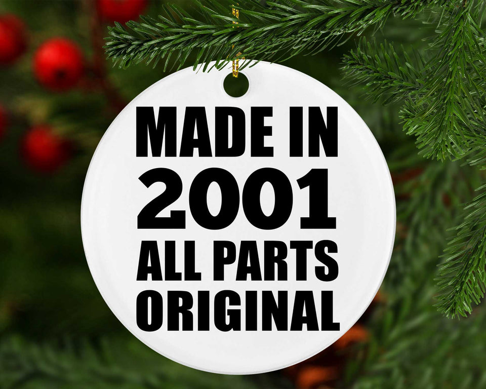 23rd Birthday Made in 2001 All Parts Original - Circle Ornament