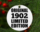 122nd Birthday Original 1902 Limited Edition - Circle Ornament