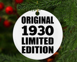 94th Birthday Original 1930 Limited Edition - Circle Ornament