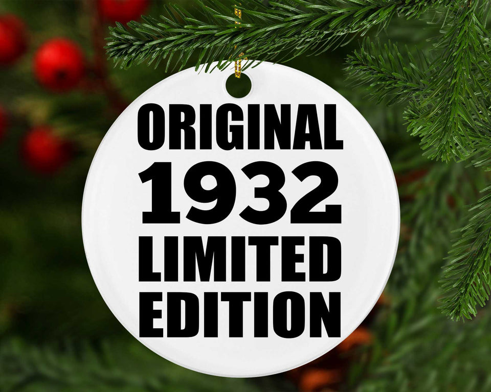 92nd Birthday Original 1932 Limited Edition - Circle Ornament