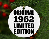 62nd Birthday Original 1962 Limited Edition - Circle Ornament