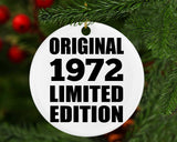 52nd Birthday Original 1972 Limited Edition - Circle Ornament