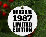 37th Birthday Original 1987 Limited Edition - Circle Ornament