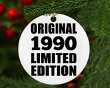 34th Birthday Original 1990 Limited Edition - Circle Ornament