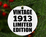 111th Birthday Vintage 1913 Limited Edition - Circle Ornament