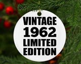 62nd Birthday Vintage 1962 Limited Edition - Circle Ornament