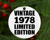 46th Birthday Vintage 1978 Limited Edition - Circle Ornament