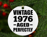 48th Birthday Vintage 1976 Aged Perfectly - Circle Ornament