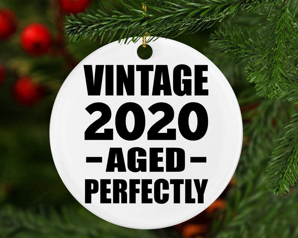 4th Birthday Vintage 2020 Aged Perfectly - Circle Ornament