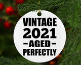 3rd Birthday Vintage 2021 Aged Perfectly - Circle Ornament