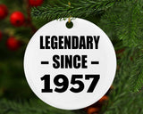 67th Birthday Legendary Since 1957 - Circle Ornament
