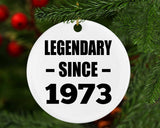 51st Birthday Legendary Since 1973 - Circle Ornament