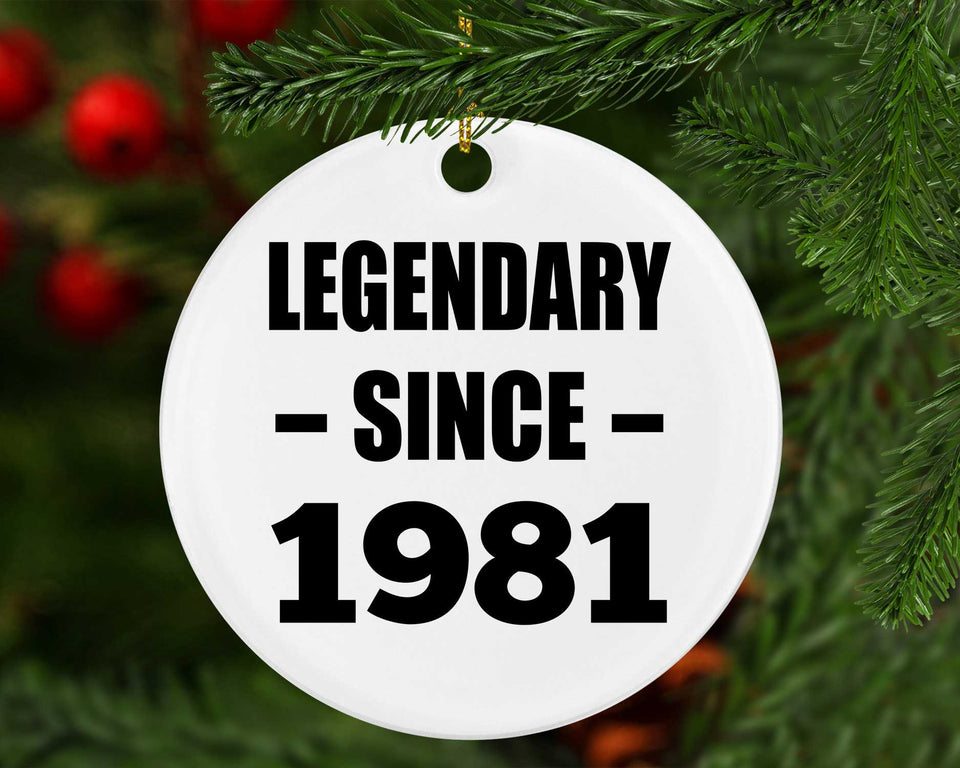 43rd Birthday Legendary Since 1981 - Circle Ornament