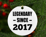 7th Birthday Legendary Since 2017 - Circle Ornament