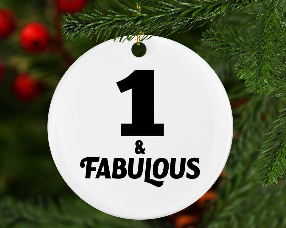 1st Birthday 1 & Fabulous - Circle Ornament