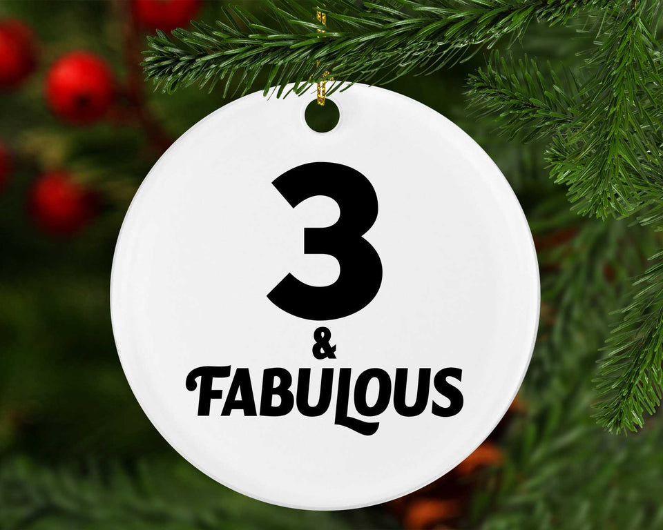 3rd Birthday 3 & Fabulous - Circle Ornament