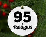 95th Birthday 95 & Fabulous - Circle Ornament