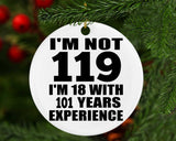 119th Birthday I'm Not 119 I'm 18 With 101 Years Experience - Circle Ornament