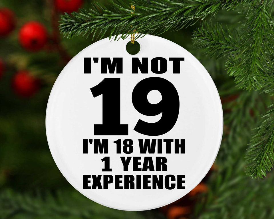 19th Birthday I'm Not 19 I'm 18 With 1 Year Experience - Circle Ornament
