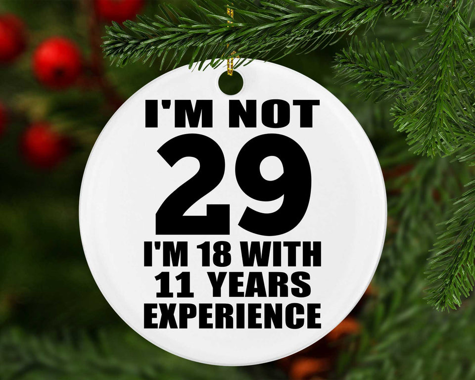 29th Birthday I'm Not 29 I'm 18 With 11 Years Experience - Circle Ornament