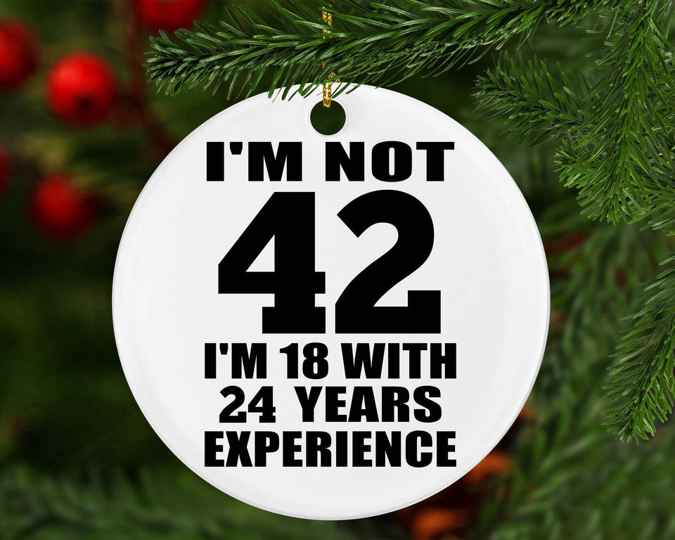 42nd Birthday I'm Not 42 I'm 18 With 24 Years Experience - Circle Ornament