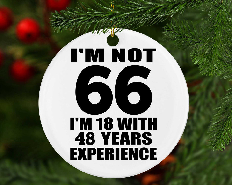 66th Birthday I'm Not 66 I'm 18 With 48 Years Experience - Circle Ornament