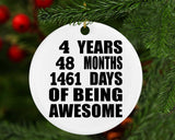 4th Birthday 4 Years 48 Months 1461 Days Of Awesome - Circle Ornament