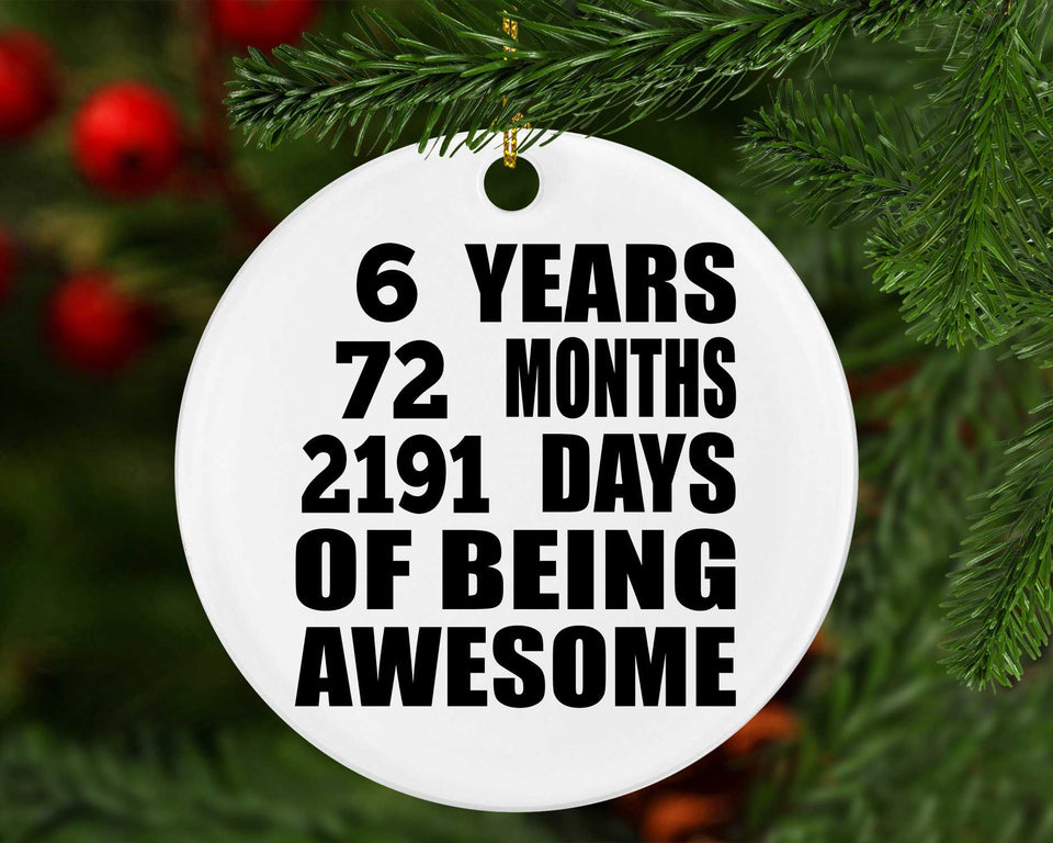 6th Birthday 6 Years 72 Months 2191 Days Of Awesome - Circle Ornament