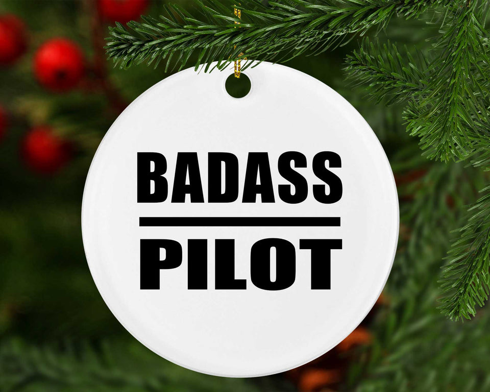 Badass Pilot - Circle Ornament