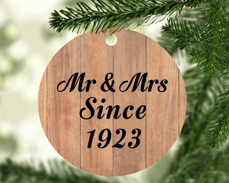 101st Anniversary Mr & Mrs Since 1923 - Circle Ornament C