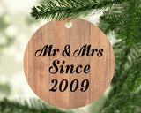 15th Anniversary Mr & Mrs Since 2009 - Circle Ornament C
