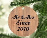 14th Anniversary Mr & Mrs Since 2010 - Circle Ornament C