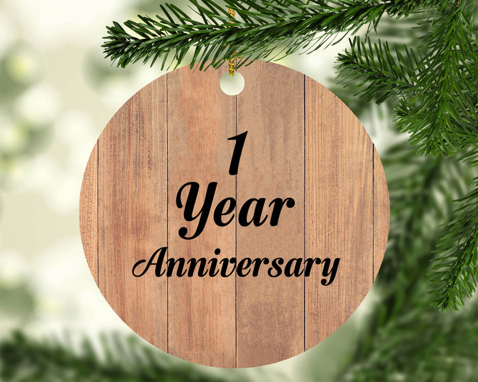 1st Anniversary 1 Year Anniversary - Circle Ornament C