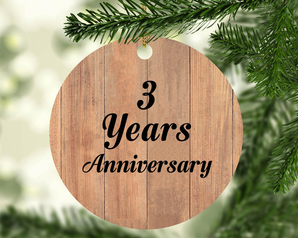 3rd Anniversary 3 Years Anniversary - Circle Ornament C