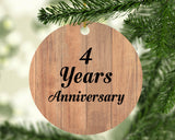4th Anniversary 4 Years Anniversary - Circle Ornament C