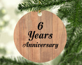 6th Anniversary 6 Years Anniversary - Circle Ornament C