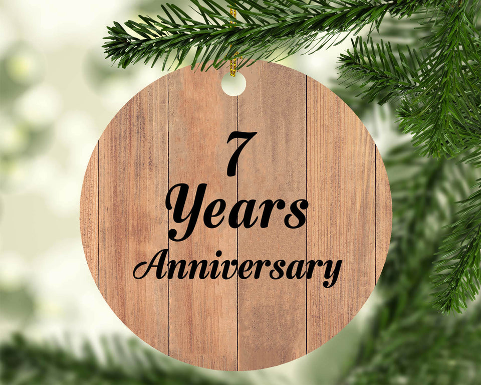 7th Anniversary 7 Years Anniversary - Circle Ornament C