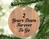 2nd Anniversary 2 Years Down Forever To Go - Circle Ornament C