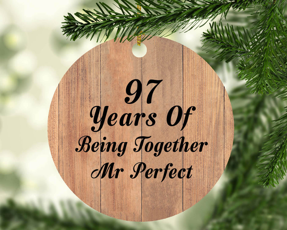 97th Anniversary 97 Years Of Being Mr Perfect - Circle Ornament C