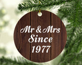 47th Anniversary Mr & Mrs Since 1977 - Circle Ornament D