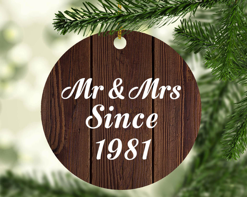 43rd Anniversary Mr & Mrs Since 1981 - Circle Ornament D