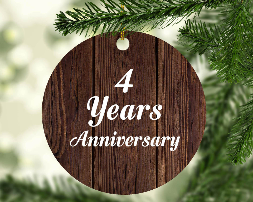 4th Anniversary 4 Years Anniversary - Circle Ornament D