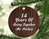 14th Anniversary 14 Years Of Being Mr Perfect - Circle Ornament D