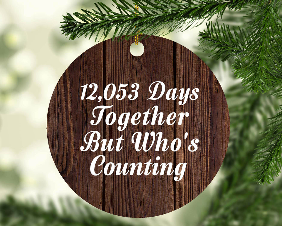 33rd Anniversary 12,053 Days Together Who's Counting - Circle Ornament D